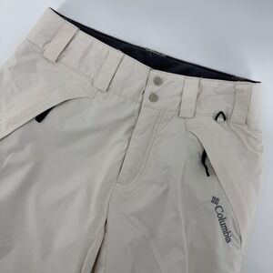 Columbia Snow Pants Kids Youth 10/12 White Cream Omni-Tech Insulated Ski Bibs